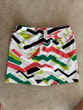 Tail White Label Colorblock Geo Print Mini Skirt